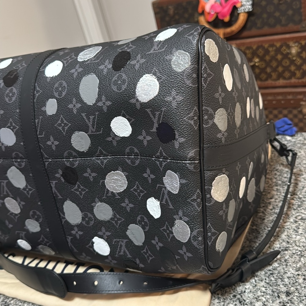 Louis Vuitton kusama eclipse monogram dots keepall 55 Travel duffle Bag suitcase - Picture 11 of 16